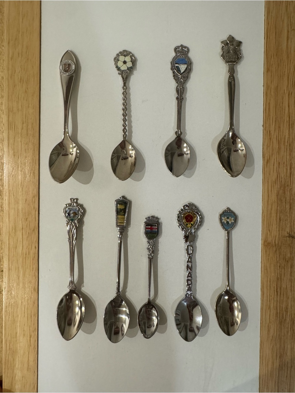 Lot of 9 Vintage Canadian Souvenir Spoons – Provinces, Cities & Landmarks